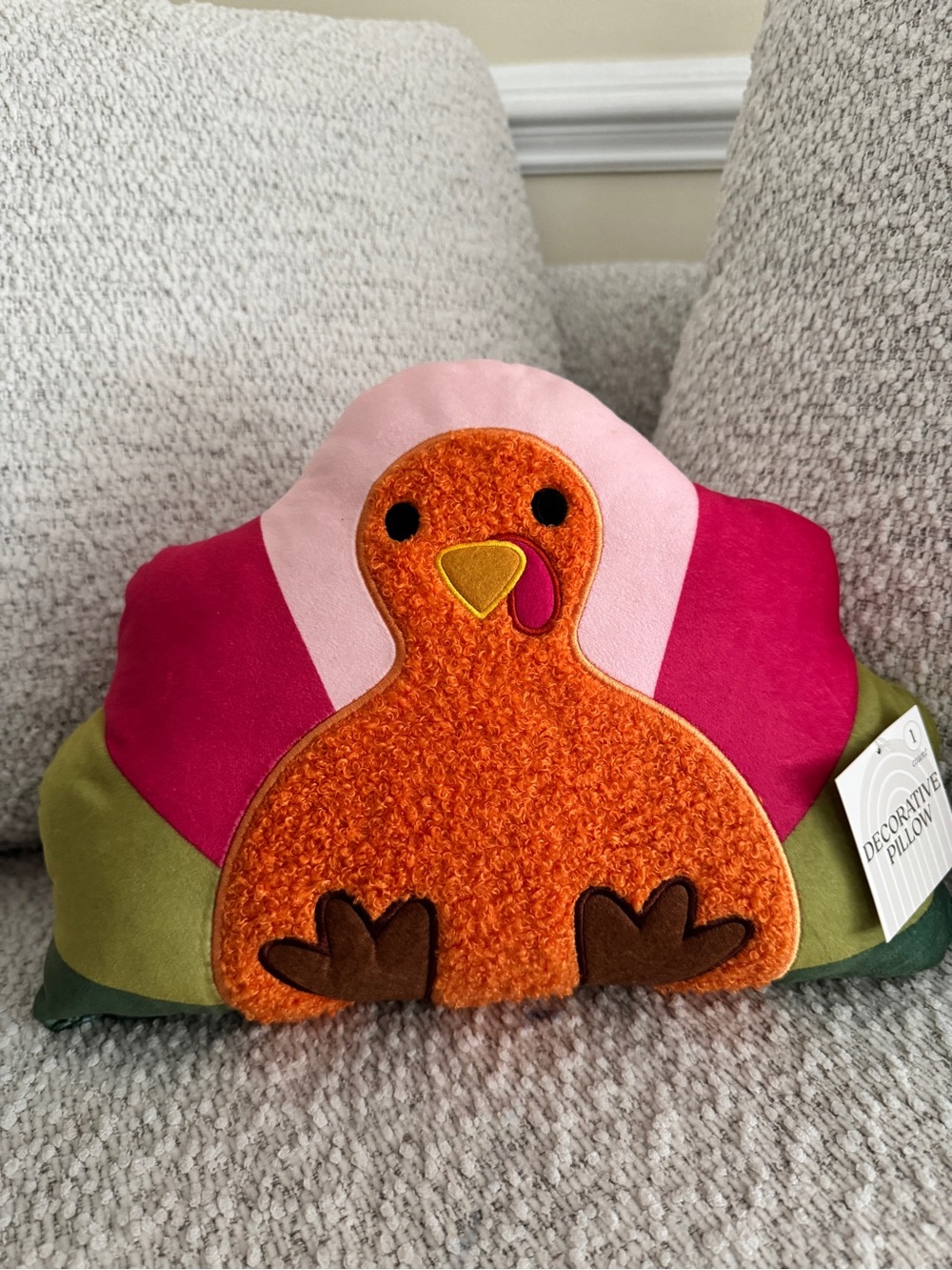 Target Turkey Pillow Adorable Multicolor Pillow NWT - Picture 2 of 3